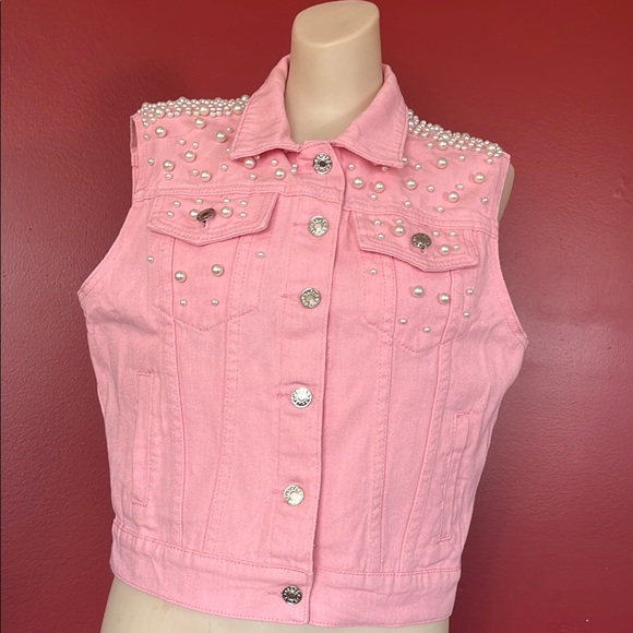 Like new Amazon Essentials Pink Studded Vest - Picture 6 of 12
